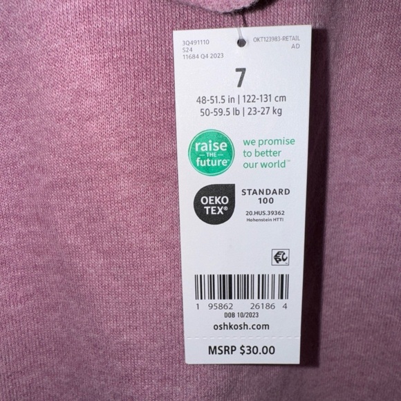 Oshkosh B’gosh Girls Purple Striped Sweater NWT - Picture 7 of 7